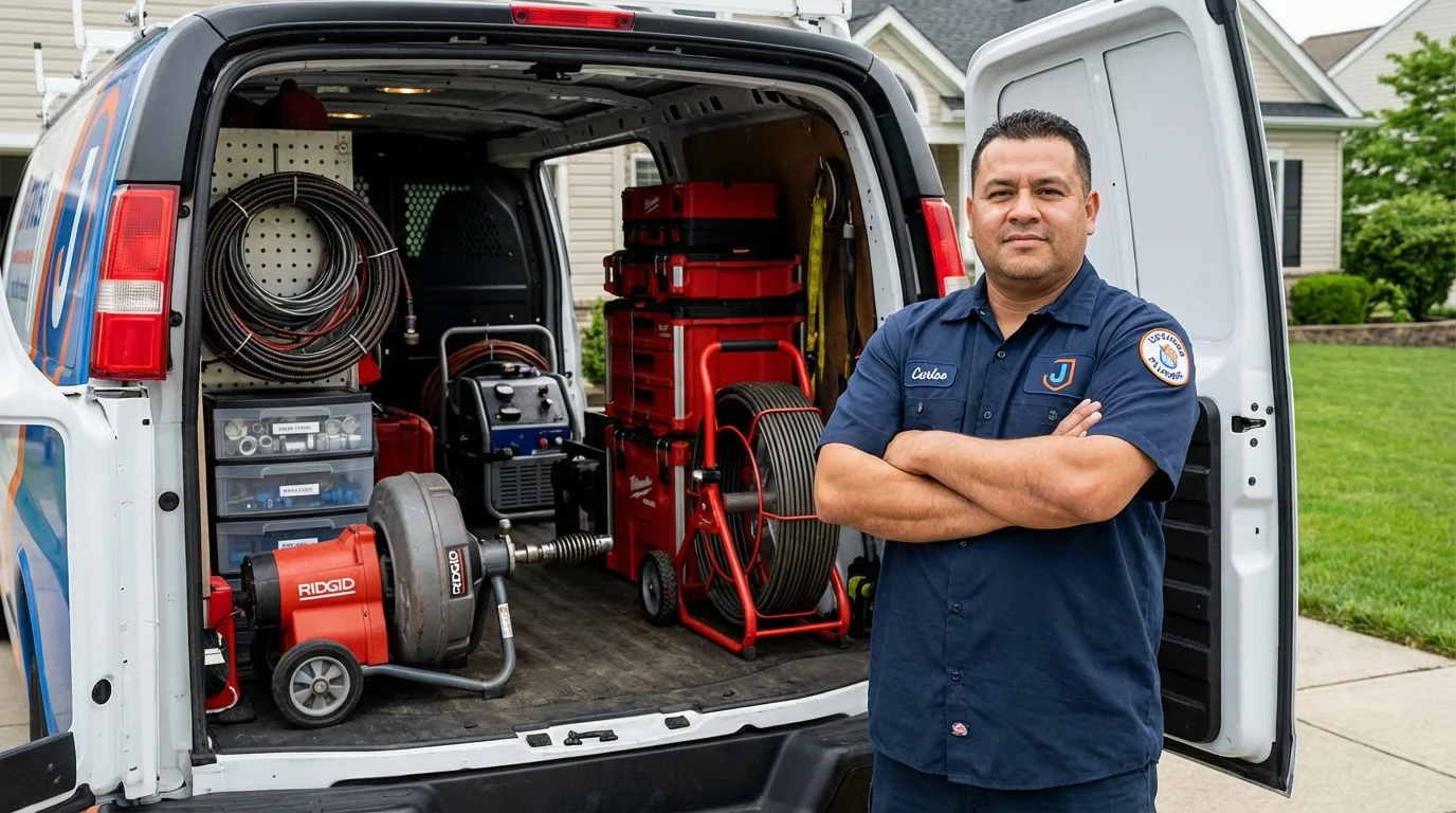 Professional drain cleaning equipment and Johns Plumbing LLC plumber in Rural Retreat